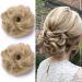 2PCs hair tie hair parts bun hair parts hair extensions like real hair cheap rubber band of course updo hair extensions hair thickening 70g/pack #ascheblond 35 g ashblond