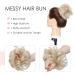 Synthetic Messy Hair Bun Scrunchie Extension in Ash Blonde/Bleach Blonde - Curly Wavy Chignon Updo for Women | Ponytail Hair Accessories - Buy Online on GoSupps.com