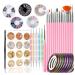 BKRDTY NAGEL Art Design Set 47 piece Nail Art Design Accessories 15 Nail Brush 5 Points 10 Rolls Nail Art Stripes 5 Nail Strass 12 Nailart Gold Foil For Nageldisigns Kit