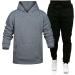 Hanxiulin Men's Training Suit - Adjustable Jogging Casual Zipper Tracksuit with Hood & Jogger Pants - Dark Gray Sportswear for Fitness & Training - Buy Online on GoSupps.com