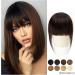 Bangs Hair Human Hair Bangs 3 Clips In Black Blunt Cut Fringe Hair Piece Natural Black Blonde Bang 8" Clip In Hair Extensions Brown Bangs Hair Clip(#1B) - Buy Online on GoSupps.com