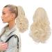 Silk-co 11" Short Curly Ponytail Extension Hair Pieces for Women Hair Extension Clip in Ponytail Hair Extensions Classic Natural Hair - Light Blonde to Bleach Blonde 11 Inch Light Blonde to Bleach Blonde