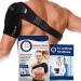 Doctor Developed Shoulder Support/Shoulder Strap/Shoulder Brace single & Doctor Written Handbook - Relief For Shoulder Injuries Arthritis Sprains & More (Black)