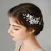 Bridal Wedding Hair Comb Wedding Headdress Simple Bride Hair Comb Pearl Insert Comb for Women and Girls 17x7cm Silver - Buy Online on GoSupps.com