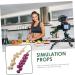 Cabilock 4 Pcs braid artificial Model small house fake vine photographic props vegetable faux artificial vegetable ornaments garlic decorations vegetable skewers food fake grapes White Purplex2pcs 43X9.5X5.5CMx2pcs - Buy Online on GoSupps.com