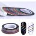 Matte Nail Art Striping Tape Set - 36pcs Glitter Nail Stickers for Stylish Nail Decoration in Gold & Silver - Buy Online on GoSupps.com