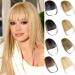 Alaleibaby Clip in Bangs Human Hair 100% clip in hair extensions real human hair Blonde Air bangs hair clip human hair Hairpieces for Women Curved Bangs for Daily Wear