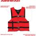 Airhead Adult General Purpose Life Vest - Red | Multiple Colors | Universal Size - Buy Online on GoSupps.com
