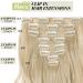 S-noilite 24 Curly Bleach Blonde Clip In Hair Extensions - 8pcs Full Head Set, 60 Color Choices, 17-26 Inches - Sexy Lady Fashion Choice - Buy Online on GoSupps.com