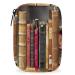 Vintage Book Pill Case Weekly Medicine Organizer with Travel Bag Seven-Day Pill Box Vitamin Supplement Box Fish Oil Pills Holder
