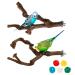 2 pieces of natural birds set for birds wild grape wood Subcourse rods for bird cages bird grinding climbing Standing bird cage Accessories for budgie nymphic nymph canaries (style 1)