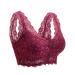 Mastectomy Bras For Women After Surgery Padded Brasieres Push-Up Sexy Lace Pockets Bralette For Silicone Breasts XL Purple