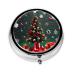 Round Ball Christmas Treeround Pill Box 3 Compartment Round Pill Box Organizer &Portable Travel Pill Box for Traveling.
