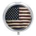 Round Pill Box American Flag Print 3 Compartment Medicine Pill Case Print Pill Organizer Decorative Metal Portable Pill Box Pocket Pill Box Style