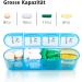 7-Day Pill Box Organizer - Large Green Tablet Medication Case with 4 Compartments for Evening and Night Doses - Weekly Pill Planner - Buy Online on GoSupps.com