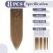 Clip-in Real Hair Extensions | 100% Remy Human Hair | Light Brown #6 | 8 Wefts | Affordable 18 (45cm) Hairpiece - Buy Online on GoSupps.com