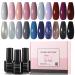 Double Rhythm 23 PCS Gel Nail Polish Kit 20 Color Gels Nail Art Set No Wipe Base Gel Glossy Matte Top Coat DIY Manicure At Home Salon 5ml (Pack1-Starry Night)