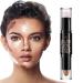 AZLESLOG 1 Pc/2 Color Dual Cream Contour Stick  Double Head Facial Repair Bronzer Highlight Concealer  Highlight & Contour Bronzer Stick  Face Shaping & Contouring Stick - All Skin (Ivory  Dark Coffee)