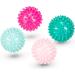 Massage ball set 4 -hedgehog ball hard nopping ball set perfect for trigger point therapy for stress reduction or for massage mini fascia ball - ball 6.5cm with a power bag cord strain (pink)