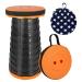 Upgraded Portable Telescoping Stool Retractable Folding Seats for Adults Lightweight Collapsible Sturdy Chair with Load Capacity 600 lbs for Camping Fishing Hiking BBQ Outdoor Indoor Orange 1 Pack