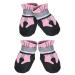 Reestboo dog shoes Paw protection 4 pieces of anti-slip dogshoes dog boots Paw protection with reflective straps and Velcro fasteners paw protection shoes for large dogs winter pink (xxl) xxl pink