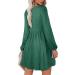Aokosor Long Sleeve Knit Dress | Square Neck Babydoll Jumper Dress XL Green - Buy Online on GoSupps.com