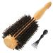 Wood Round Hair Brush with High-Density Boar Bristle for Blow Drying  Straightening  Styling Shoulder or Back Length Hair  Large Round Brush 1.2 Roller  2.4 with Bristles 2.4 Inch with Bristles (1.2 Inch Barrel)