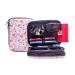Glucology Diabetic Travel Case - Organizer for Blood Sugar Test Strips Medication Glucose Meter Pills Tablets Pens Insulin Syringes Needles Lancets (Flowers Classic)
