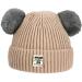 XYIYI Baby Kids Winter Warm Knit Hat Infant Toddler Crochet Fur Pom Beanie Cap for 6-24Months Boys Girls 6-24 Months Khakii
