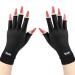 Meto UV Nail Gloves, Professional UPF50+ UV Light Gloves for Gel Nails, Skin Care UV Protection Gloves, Fingerless UV Gloves for Nails for Protecting Hands from UV Light (Black)