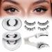 QUEWEL Magnetic Eyelashes Natural Look 2 Pair Reusable Magnetic Eyelashes with Applicator No Glue Needed Magnetic Eyelashes Magnetic Lashes Kit Easy to Wear and Remove(Magnetic Eyelashes-A01)