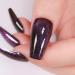 Press On Nails - Midnight Purple | Dark Purple Glitter Velvet Nails Medium Coffin Squared Press On Nails with Cat Eye Design for Women and Girls 24 Pcs Reusable Purple Fake Nails