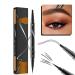 Natural Brow Eyebrow Pen Trailott Eyebrow Pen Bulletboard Waterproof Eyebrow Pen (Light Brown) Waterproof With 4-Fork-Tip & Precise Brush-Tip Bulletboard Waterproof Eyebrow Pen Bulletinboard Brow Pen Dark Brown 02