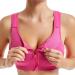 Routinfly 3-Piece Women's Sports Bra Set Zip Front Plus Size Everyday Bralette for Fitness Running & Nursing Comfortable Hot Pink XL - Buy Online on GoSupps.com
