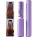 1/3 Hair Straightener & Smoothing Brush - Fast Heating Portable Electric Hair Flat Iron Comb in Purple - Buy Online on GoSupps.com