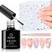 beetles Gel Polish Gel Top Coat with 5 Sheets Nail Stickers No Wipe Top Coat UV LED Needed & 5D Embossed Flower Nail Art Stickers Self-Adhesive with Nail Tweezer Pegatinas U as for Girls Women 1-Top Coat & Stickers Garden Walk