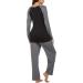Ekouaer Women's Nursing Pyjamas Set - Long Sleeve Modal Maternity Two Piece Pyjama Set for Pregnancy - Black/Grey - Size S - Buy Online on GoSupps.com