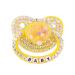 Adult Sized Pacifier Dummy for Babies Handmade Diamond Big Shield Pacifier (Yellow Seashell)