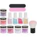 Nail Dipping Powder Set - Nail Kit Starter Nail Art Powder Professional Top Base Coat Gel Dust Brush 6 Color Manicure Tool Set for Nail Artist Salon Home Use (K1213) - Buy Online on GoSupps.com