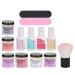 Nail Dipping Powder Set Nail Art Powder Top Base Coat Gel Dust Brush Manicure Tool Set (K1213)
