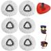6 Pack Spin Mop Replacement Head,Compatible with O Cedar Easy Wring Swivel Spin Freedom Mop,for 1 Tank System Floor Cleaning,Easy Cleaning 100% Microfiber Mop Replace Heads Refills,Includes 1 Base