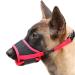 Heele muzzle for dogs adjustable loops breathable safe fast seat for small medium -sized dogs prevents biting chewing and barking (XS red) XS red