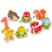 Bieco wood birthday train forest animals with numbers 0-9 years |17 tlg. Length approx. 59 cm |Candle birthday train |Wood railway children birthday train woodPay birthday candles |Wooden train