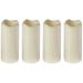 Flipo Pacific Accents Ivory Wax Wavy Top Votives with Timers  Set of 4