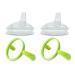 Sippy Spout Nipples with Bottle Handles for Comotomo Baby Bottle | 2-Pack | Food Grade Silicone | BPA-Free | Spill-Proof (Green)