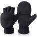 Winter Convertible Gloves Flip Top Mittens Warm Polar Fleece for Winter Running Painting Texting Photographing for Men Women Medium