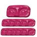 10Pcs Face-Shaped Eyelash Trays Portable Empty Lash Packaging Box for False Eyelashes Durable PVC Storage Care Box Rose red