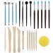 RUBFAC Clay Tools  24pcs Polymer Clay Tools  Modeling Clay Sculpting Tools Set Pottery Tools with Air Dry Clay Tools Ball Stylus Dotting Tools Rock Painting Kit for Sculpture Pottery
