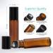 Yalbdopo 10ml Amber Glass Roller Bottles for Essential Oils - Refillable with Black Lid 12 Labels Pipette & Opener - Perfect for Aromatherapy - Buy Online on GoSupps.com