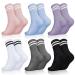 Apricitie 6 couples slipproof socks women yoga socks with handle pilates socks anti -slip sports socks grip socks for women women girls